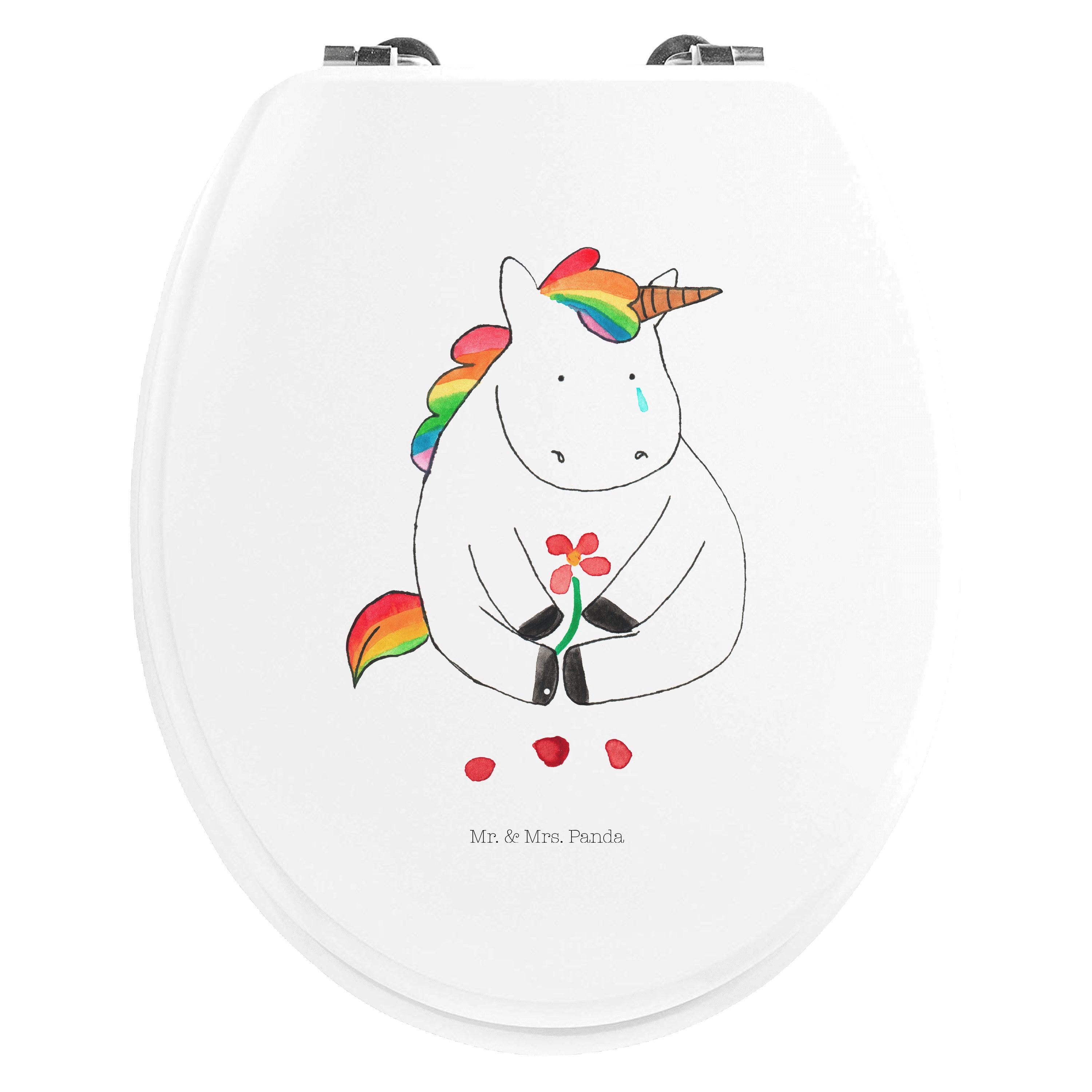 WC-Sitz Einhorn Traurig - Weiß - Geschenk, WC-Sitz, Toilette, Unicorn, Klobri