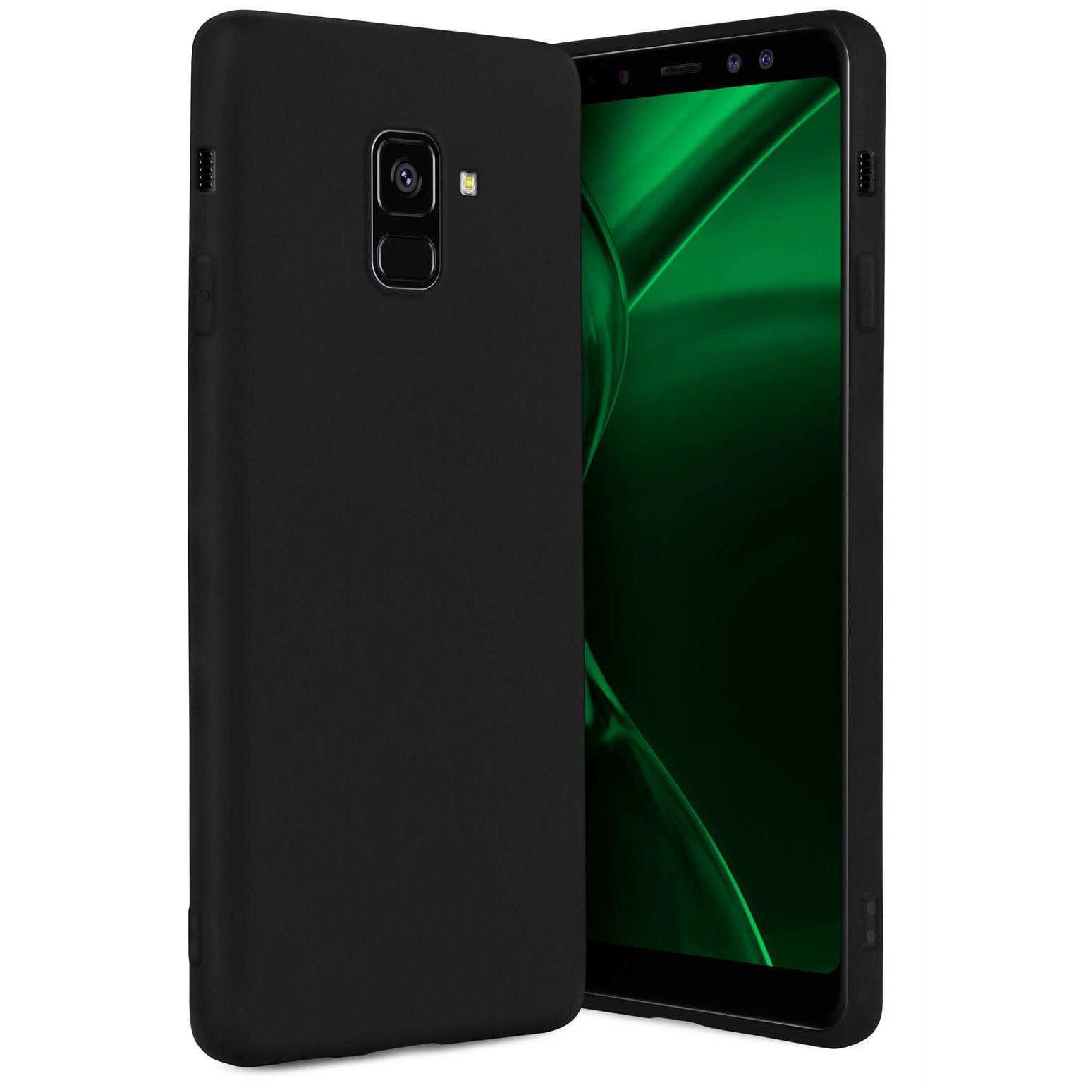 ONEFLOW Handyhülle für Samsung Galaxy A8 (2018) Hülle Dünn SlimShield Pro Schwarz 5,6 Zoll, Backcover TPU Case Handyhülle minimalistisch Schutzhülle Erhöhter Rand