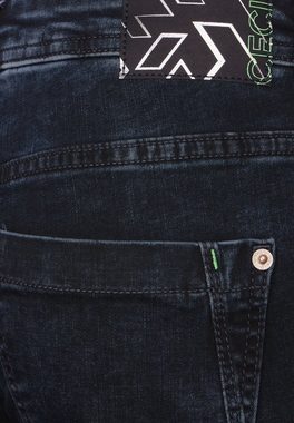 Cecil Bequeme Jeans Cecil Casual Fit Jeans mit Zipper in Blue Black Wa (1-tlg) Zipper