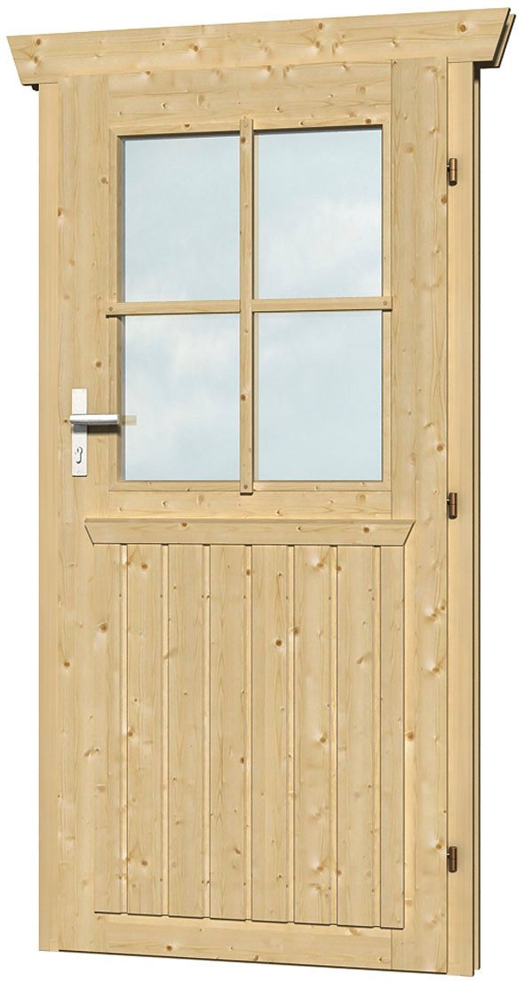 Skanholz Gartenhaustür Einzeltür, 78,5 x 179,5 cm, Anschlag rechts