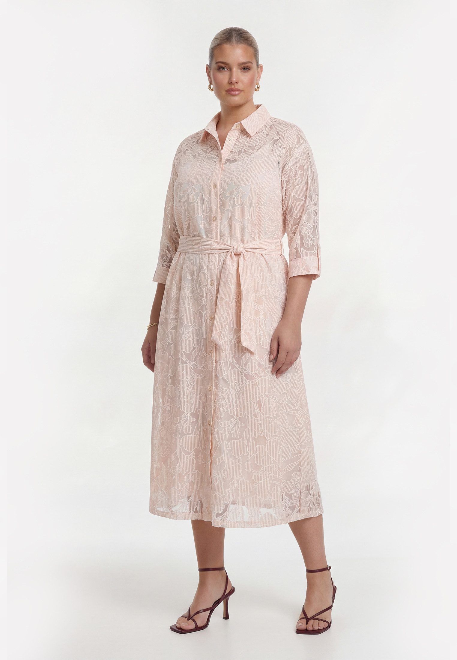 YOEK A-Linien-Kleid Damen Kleid mit Langarm mit Frontprint