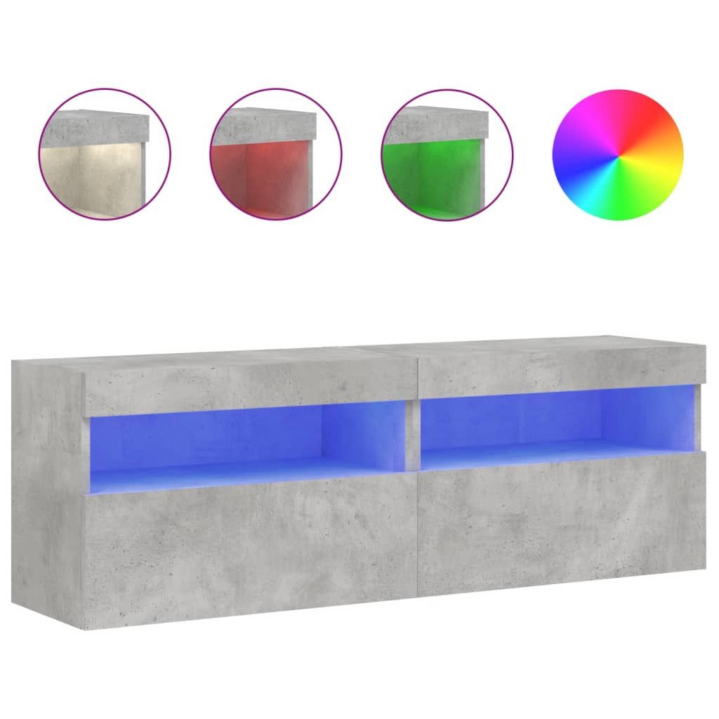 vidaXL TV-Wand TV-Wandschränke mit LED-Leuchten 2 günstig online kaufen