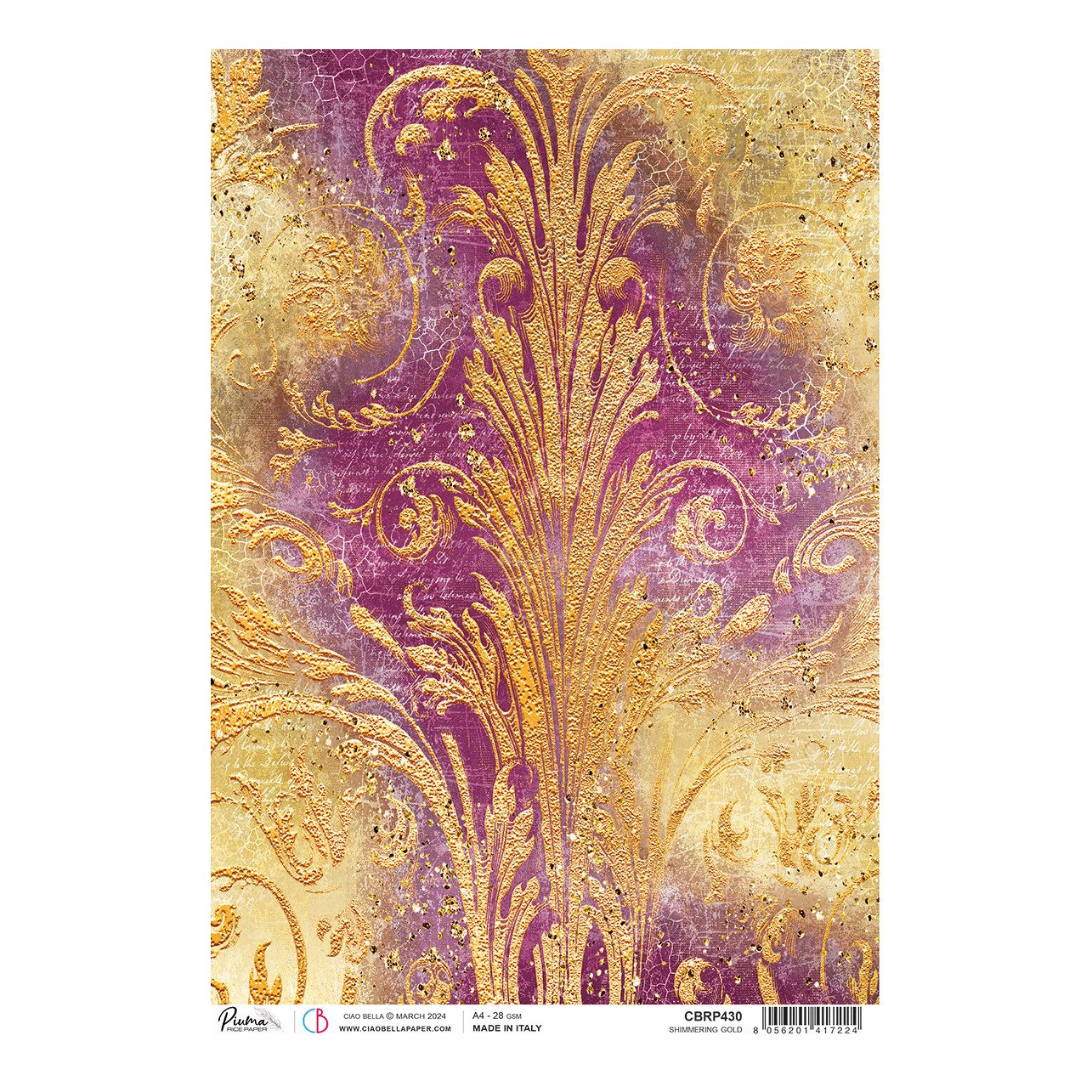 Ciao Bella Seidenpapier Etherea -Schillerndes Gold, DIN A4