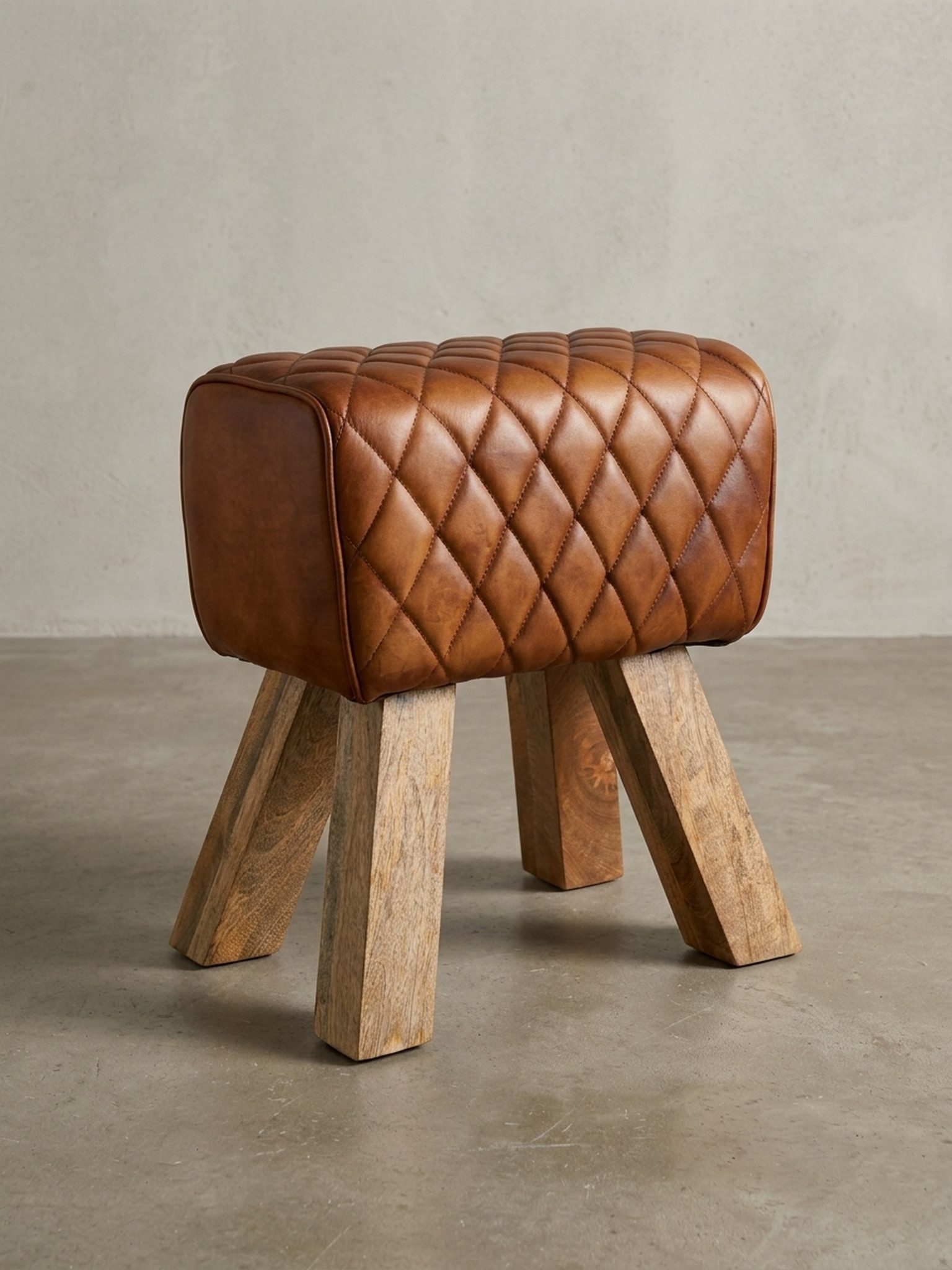 KADIMA DESIGN Sitzhocker Echtes Leder Hocker, Stilvolles Möbelstück für Wohnräume