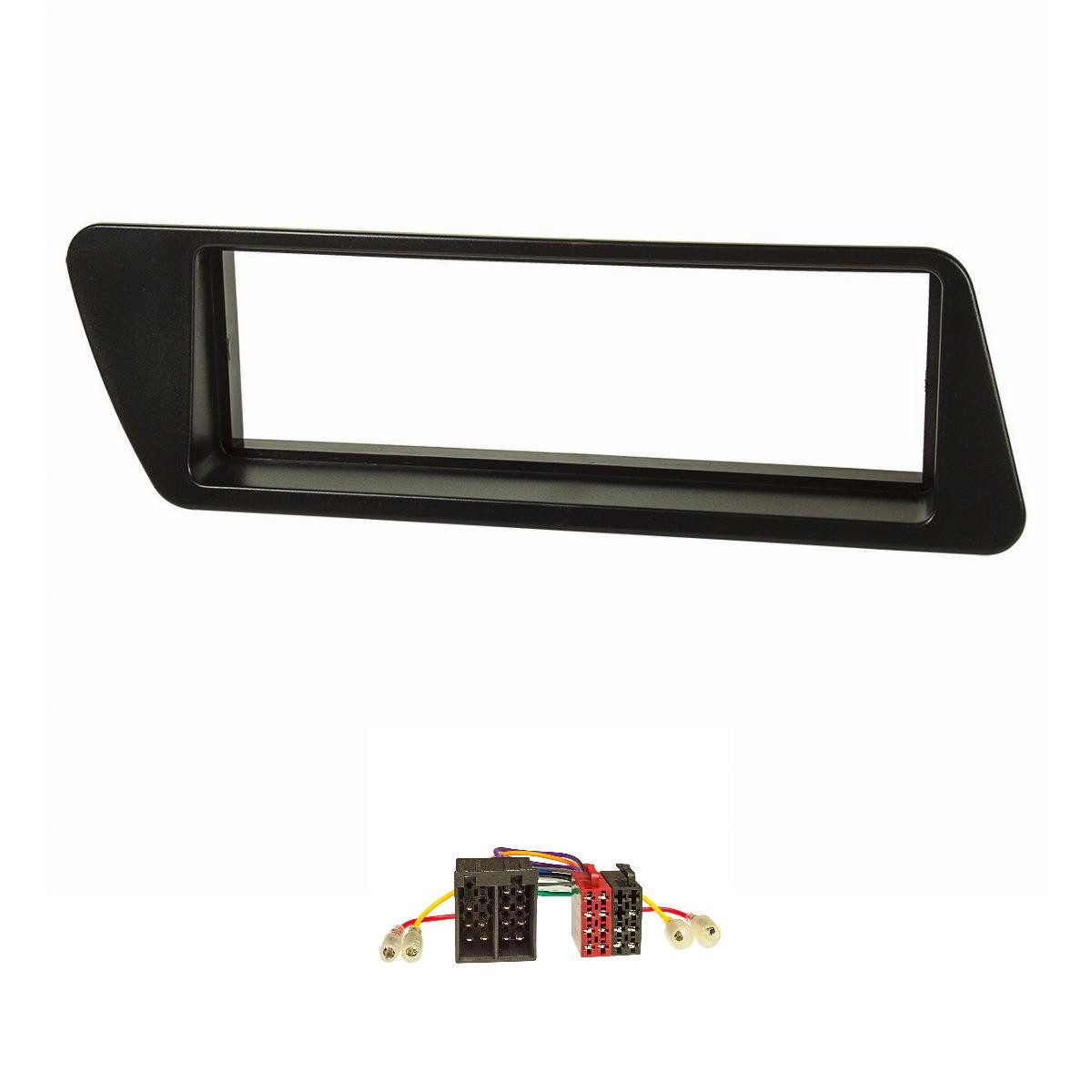 tomzz Audio Radioblende Set passt für Peugeot 306 schwarz mit Radioadapter 93-2001 Autoradio