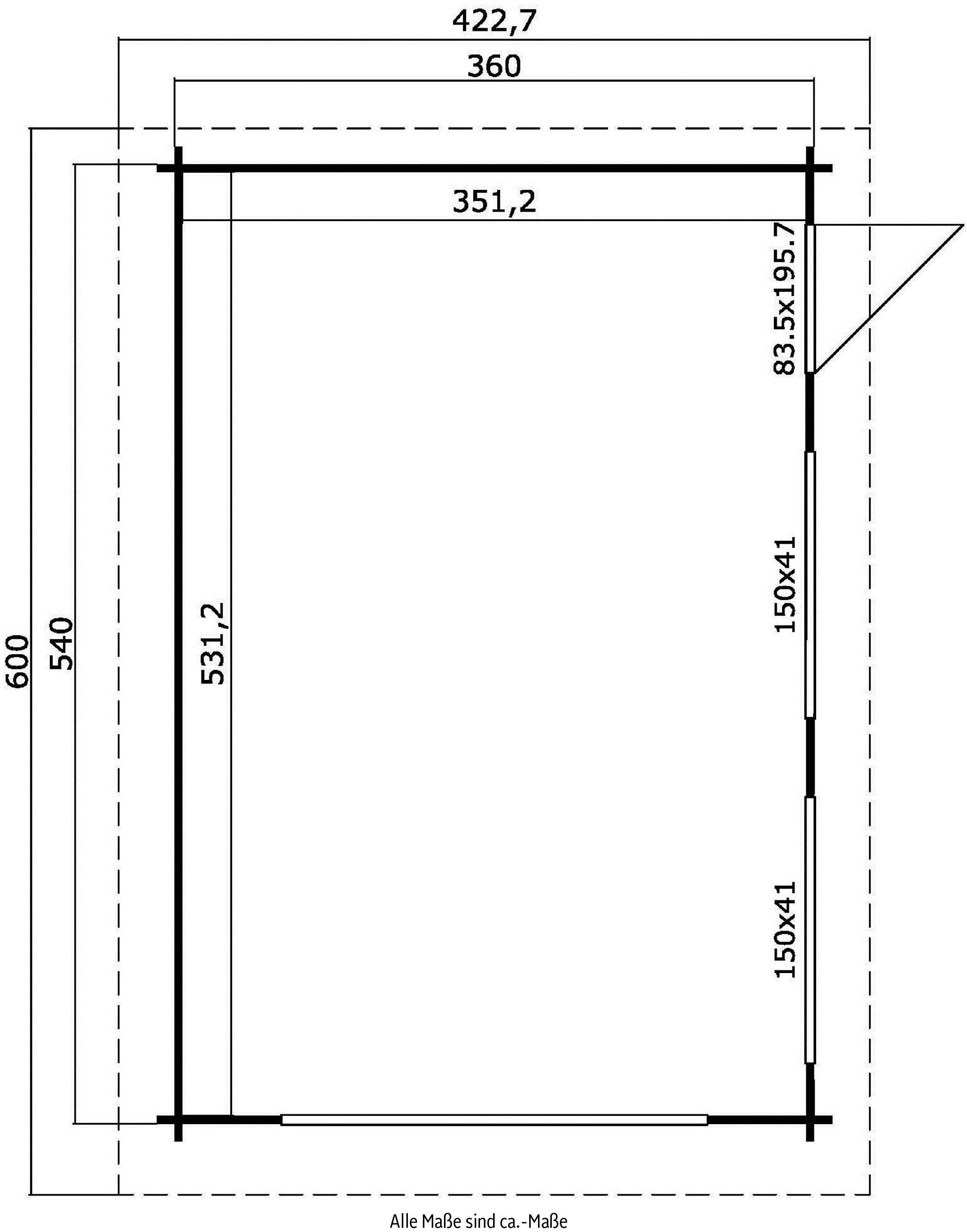 + Garage Eingang), Garage naturbelassen Mit (Set, zusätzliche LASITA MAJA Schwingtor Canberra