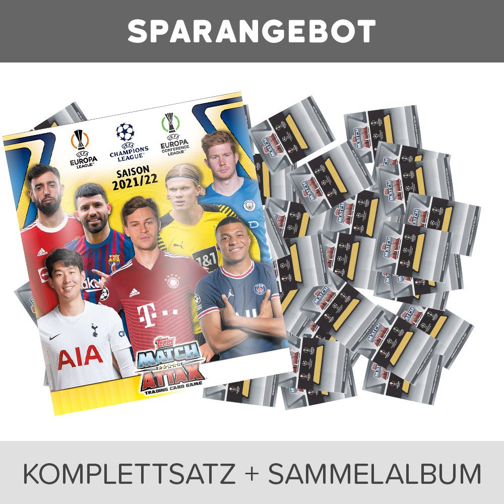 Topps Sammelkarte Champions League 21/22-Komplettsatz(491 Cards)+Mappe(ohne limitierte)