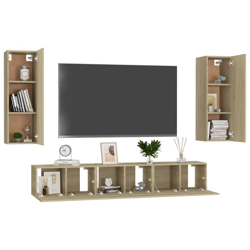 Holzwerkstoff Sonoma-Eiche furnicato TV-Schrank-Set TV-Schrank 5-tlg.