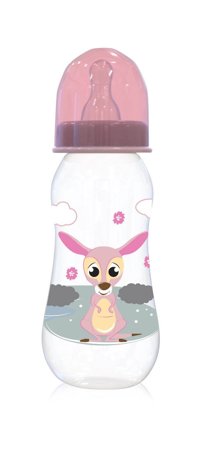 Größe Babyflasche Tiere, ab 250 Baby Silikonsauger Geburt rosa Babyflasche Schutzdeckel Care 0+ ml