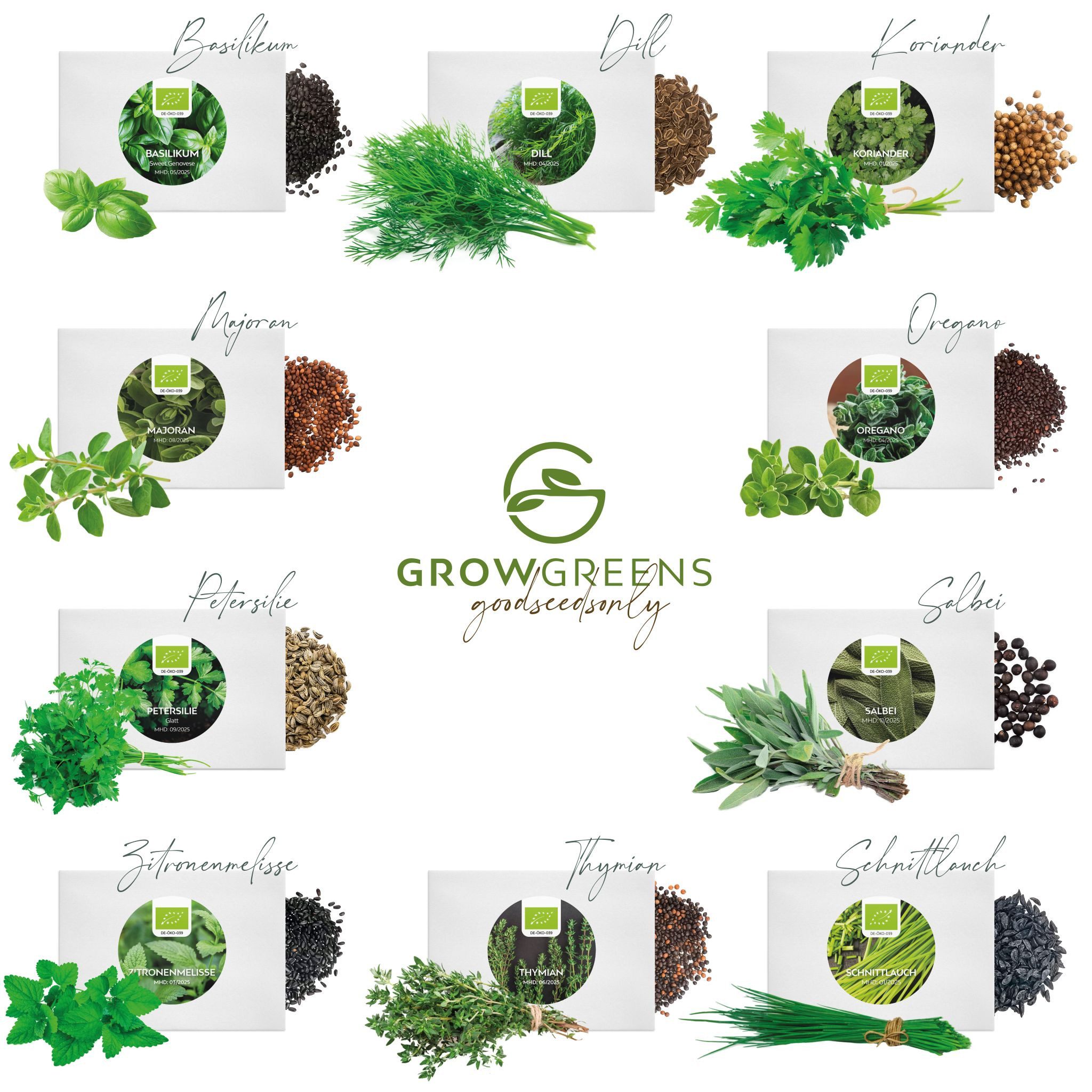Growgreens Kräutersamen BIO Kräutersamen Set - Küchenkräuter Anzuchtset aus günstig online kaufen