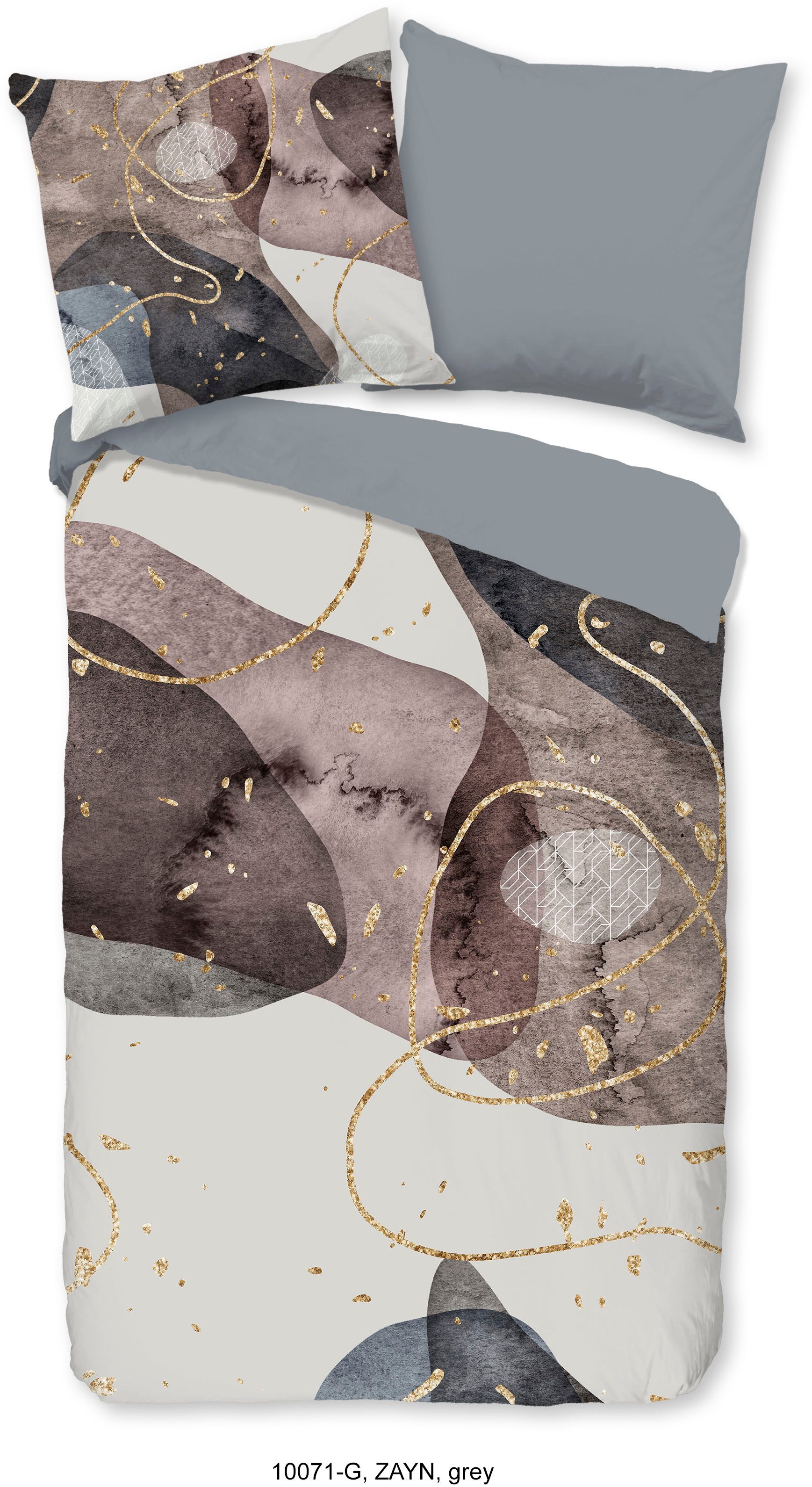 good morning Wendebettwäsche Zayn, Renforcé, 2 teilig, Baumwolle, 135x200, 2 Teilig, Reißverschluss, Wendeoptik, Abstrakt