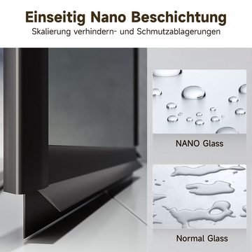 SONNI Dusch-Falttür Schwarz Falttür Pendeltür Nischentür Duschkabine Duschabtrennung, 76x195 cm, Sicherheitsglas, (Set) Klarglas, Nano Glas