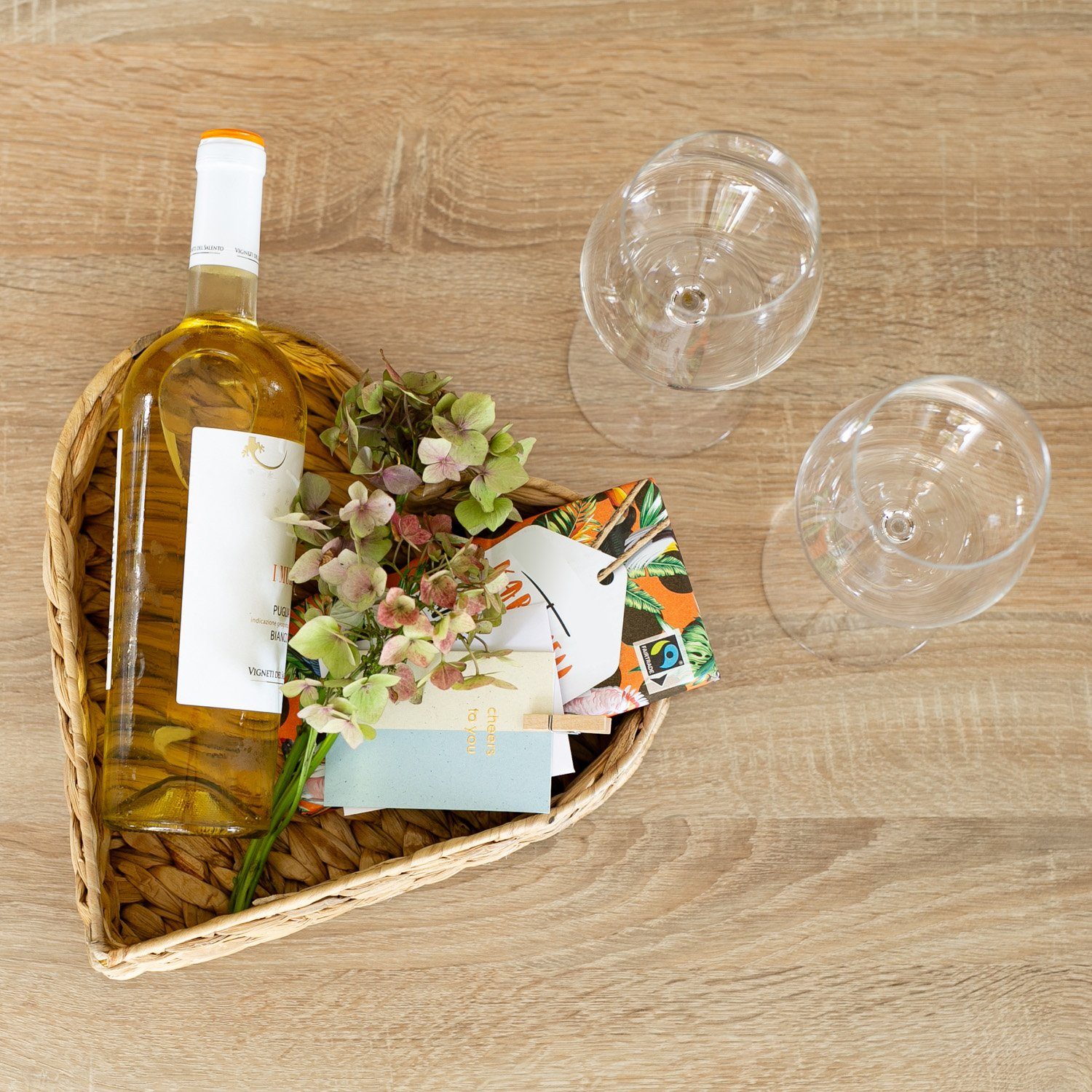 HMF Dekotablett Deko Herz, Dekoschale geflochten aus Wasserhyazinthe (2er S günstig online kaufen