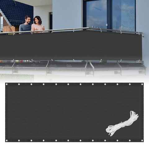 AUFUN Balkonsichtschutz Balkon Sichtschutz aus HDPE Balkonbespannung UV+