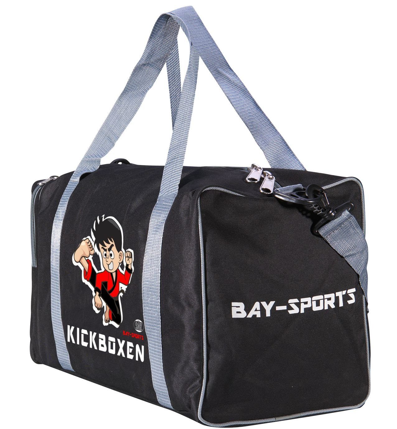 BAY-Sports Sporttasche Sporttasche für Kinder Kickboxen schwarz/grau 50 cm