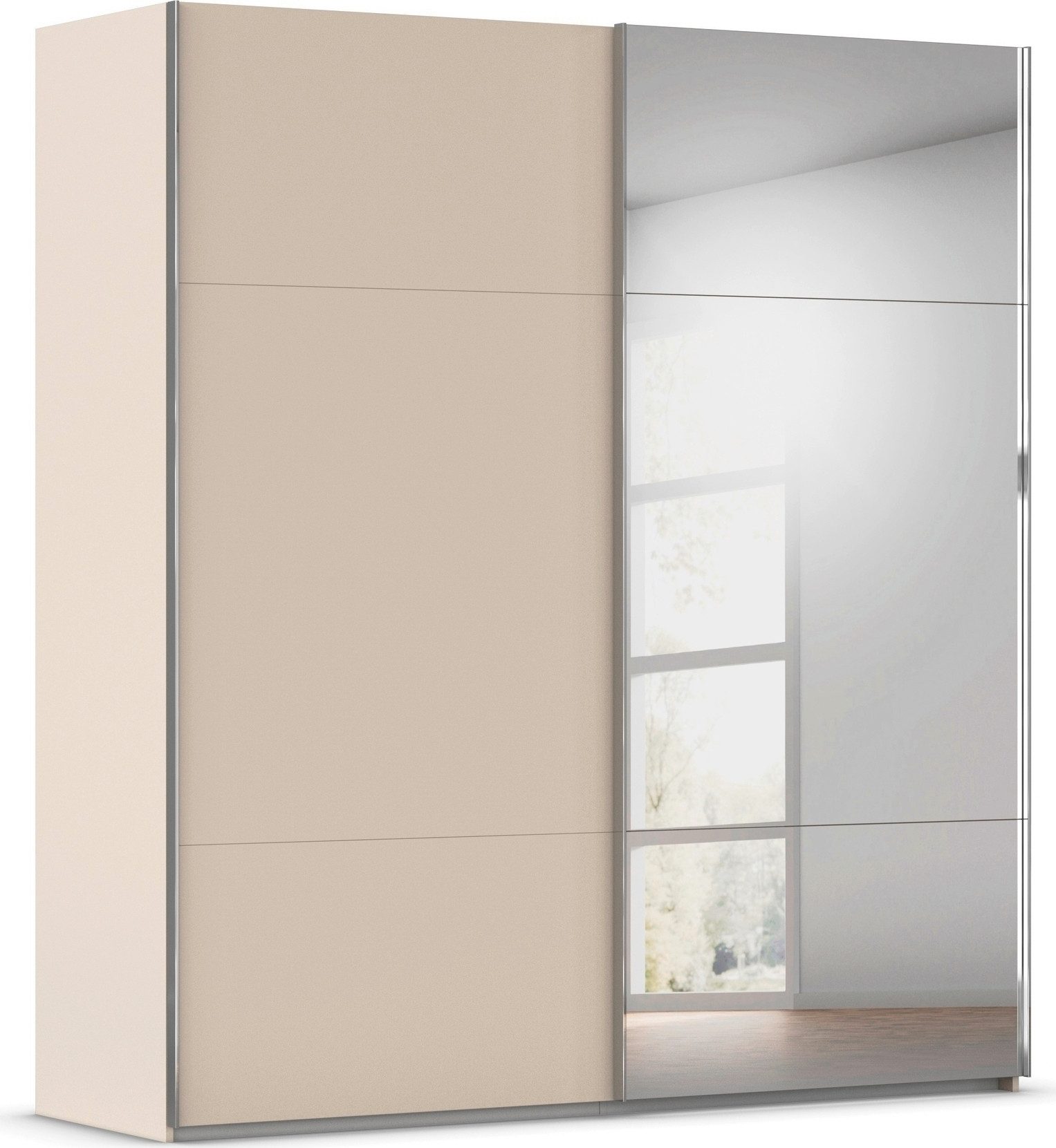 rauch Schwebetürenschrank Kleiderschrank Schrank Garderobe Schlafzimmerschrank CONTIDO (3 verschiedene Ausstattungen BASIC/CLASSIC/PREMIUM (inkl. SOFT-CLOSE) aus hochwertigem Material in 6 Breiten 2 Griff-Farben MADE IN GERMANY