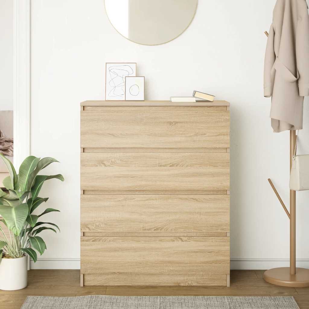vidaXL Sideboard Sideboard Sonoma-Eiche 80x35x99 cm Holzwerkstoff (1 St) – Bild 3 von 5