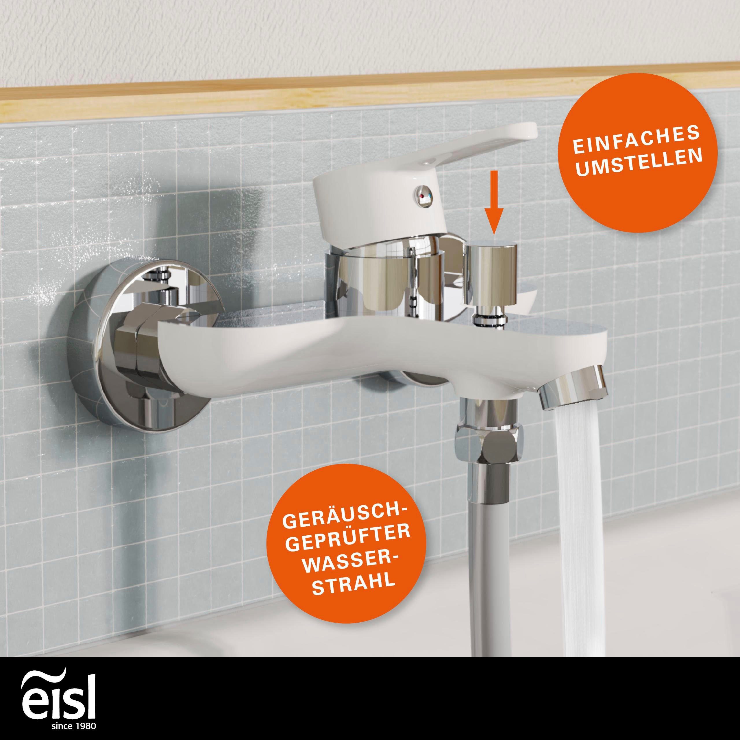 Eisl Waschtischarmatur DIZIANI Mischbatterie Badewanne, Wasserhahn Bad, Wannenarmatur in Weiß/Chrom