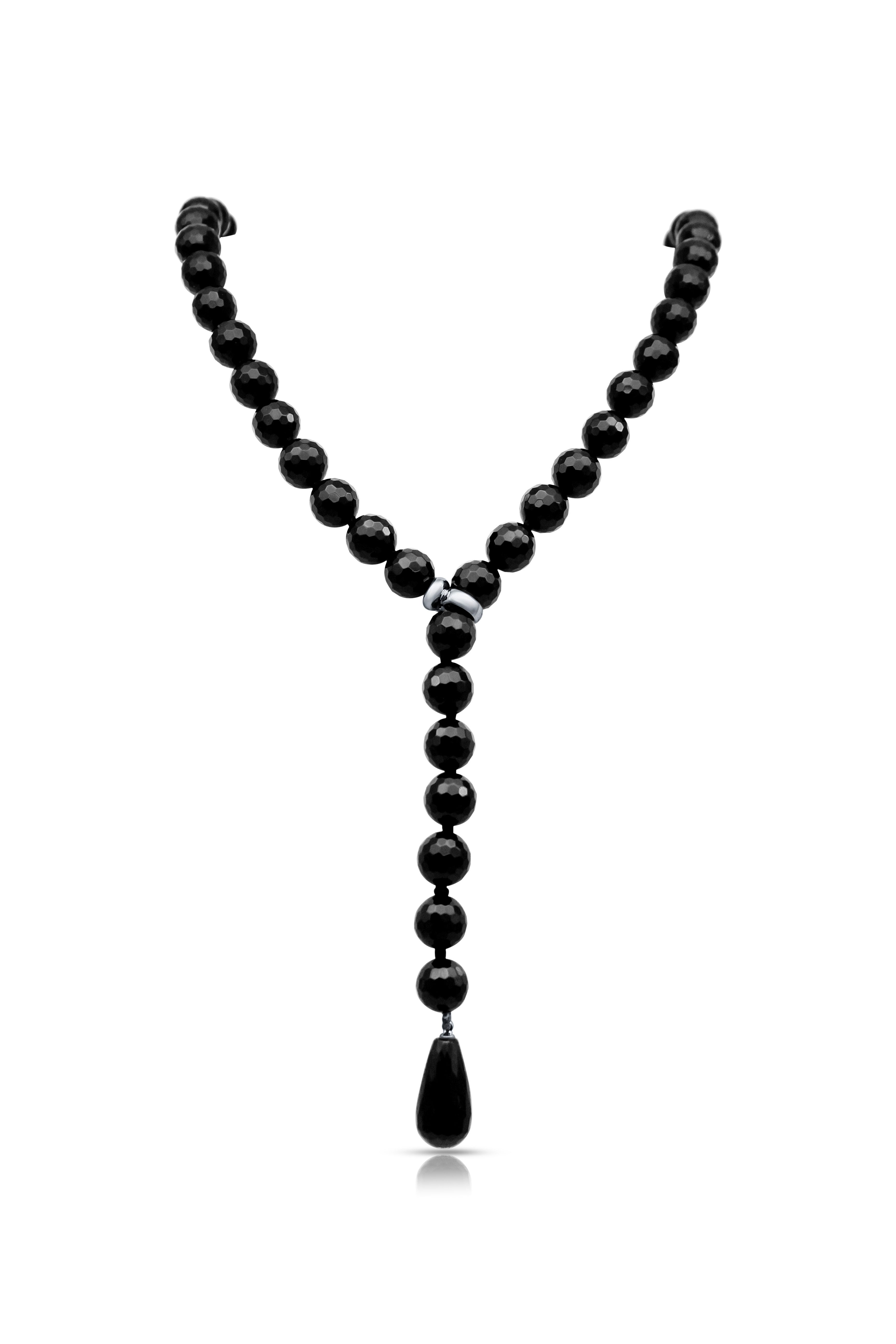 Eye Candy Collier ECJ-NL0223, 925er Sterling-Silber Collier mit Onyxelementen