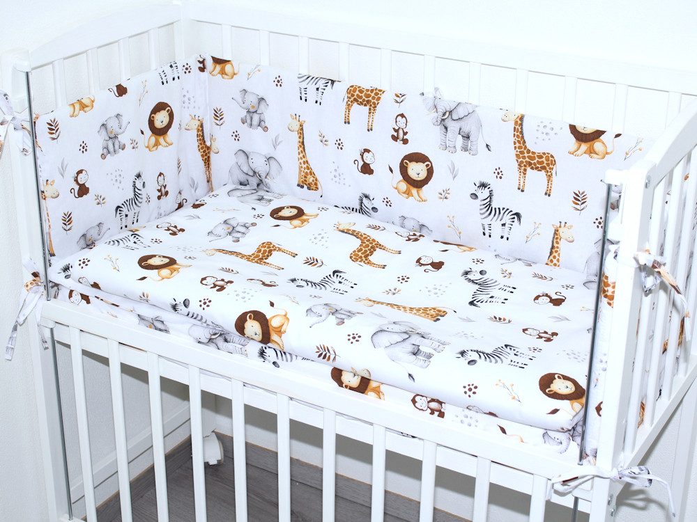 Primawela Beistellbett Baby Bettwäsche für Beistellbett mit Nestchen Spannbettlaken 6 teilig