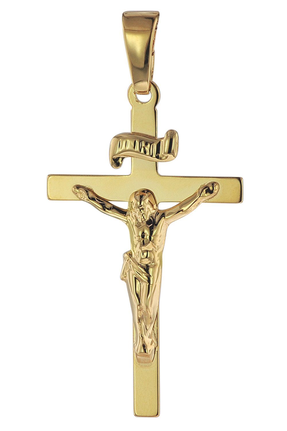trendor Kreuzanhänger Kruzifix 750 Gold/18 Karat 24 x 15 mm
