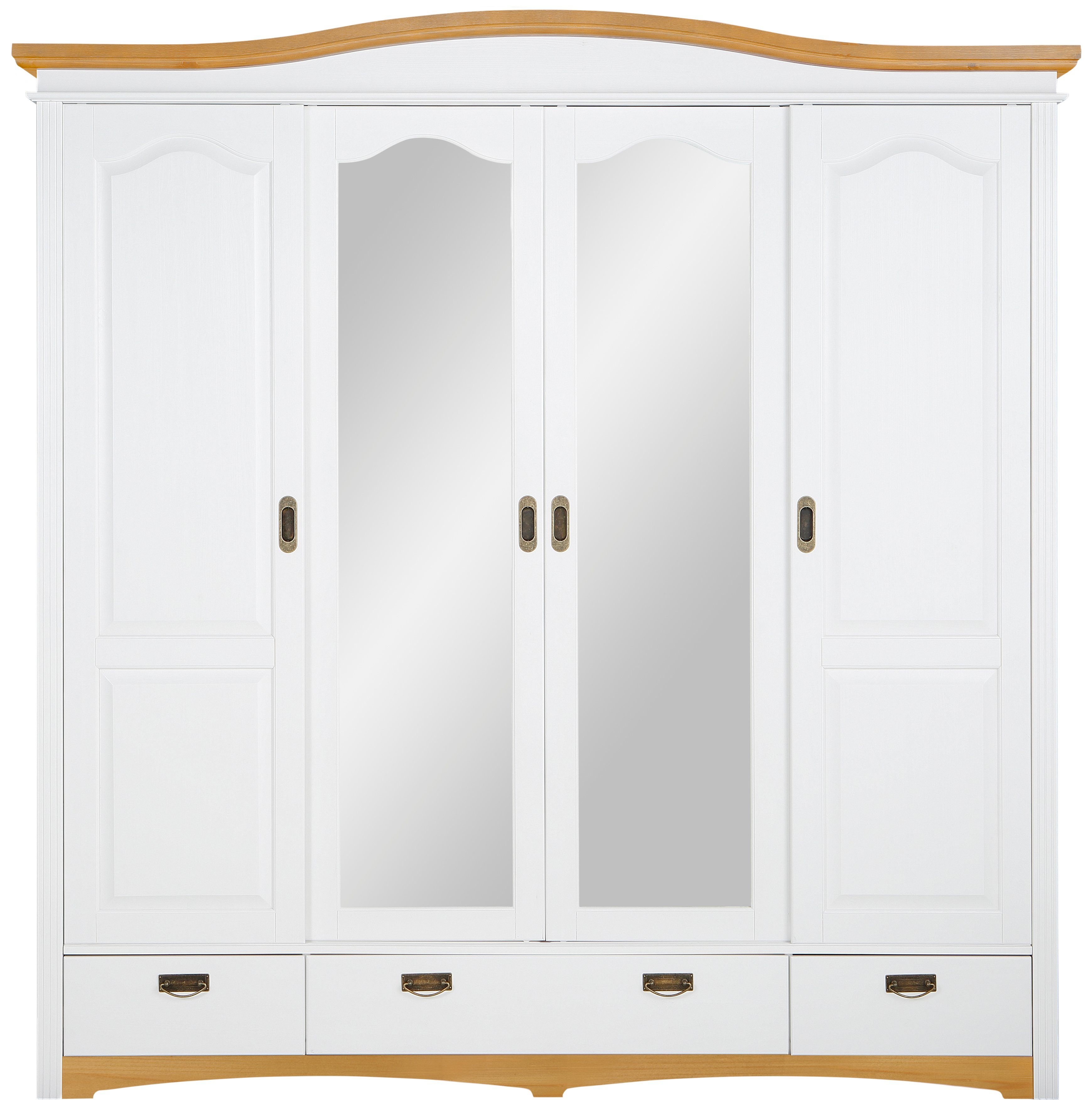 OTTO home Schiebetürenschrank Konrad, Landhausstil, rustikal, mit Schubladen + Spiegel, Kassetten (B/H/T ca. 202 cm x 207 cm x 64 cm) massive Kiefer, FSC®-zerti – Bild 5 von 5