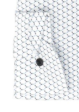 MARVELIS Businesshemd Businesshemd - Modern Fit - Langarm - Muster - Weiß Allover-Print