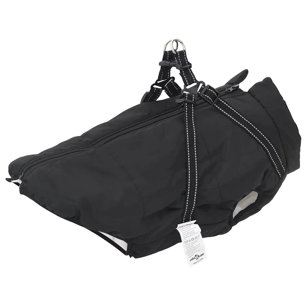 vidaXL Hundeshirt Hundemantel mit Geschirr Wasserdicht Reflektierend Schwarz L52