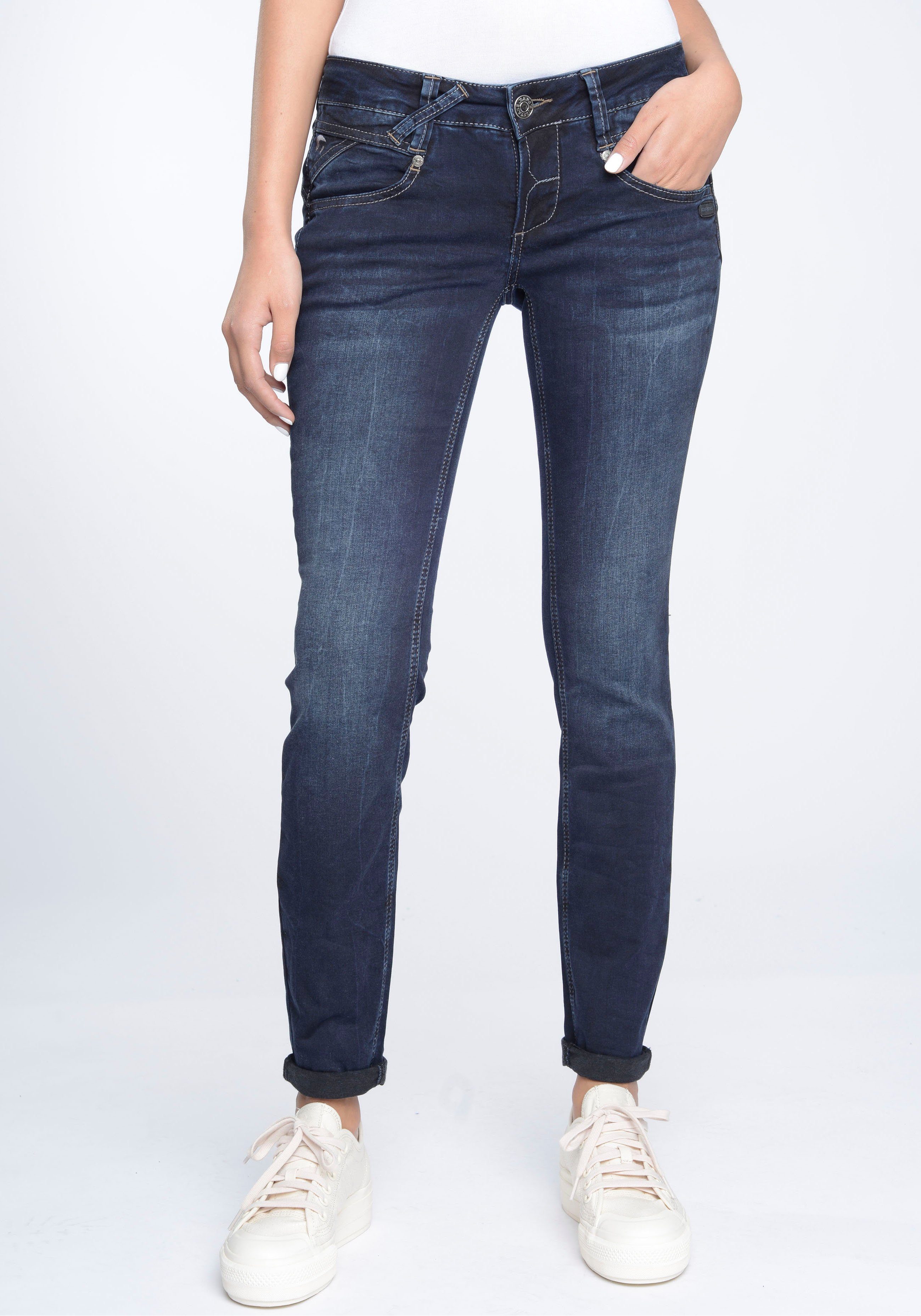 GANG Skinny-fit-Jeans 94Nena in authenischer Used-Waschung dark used | Stretchjeans