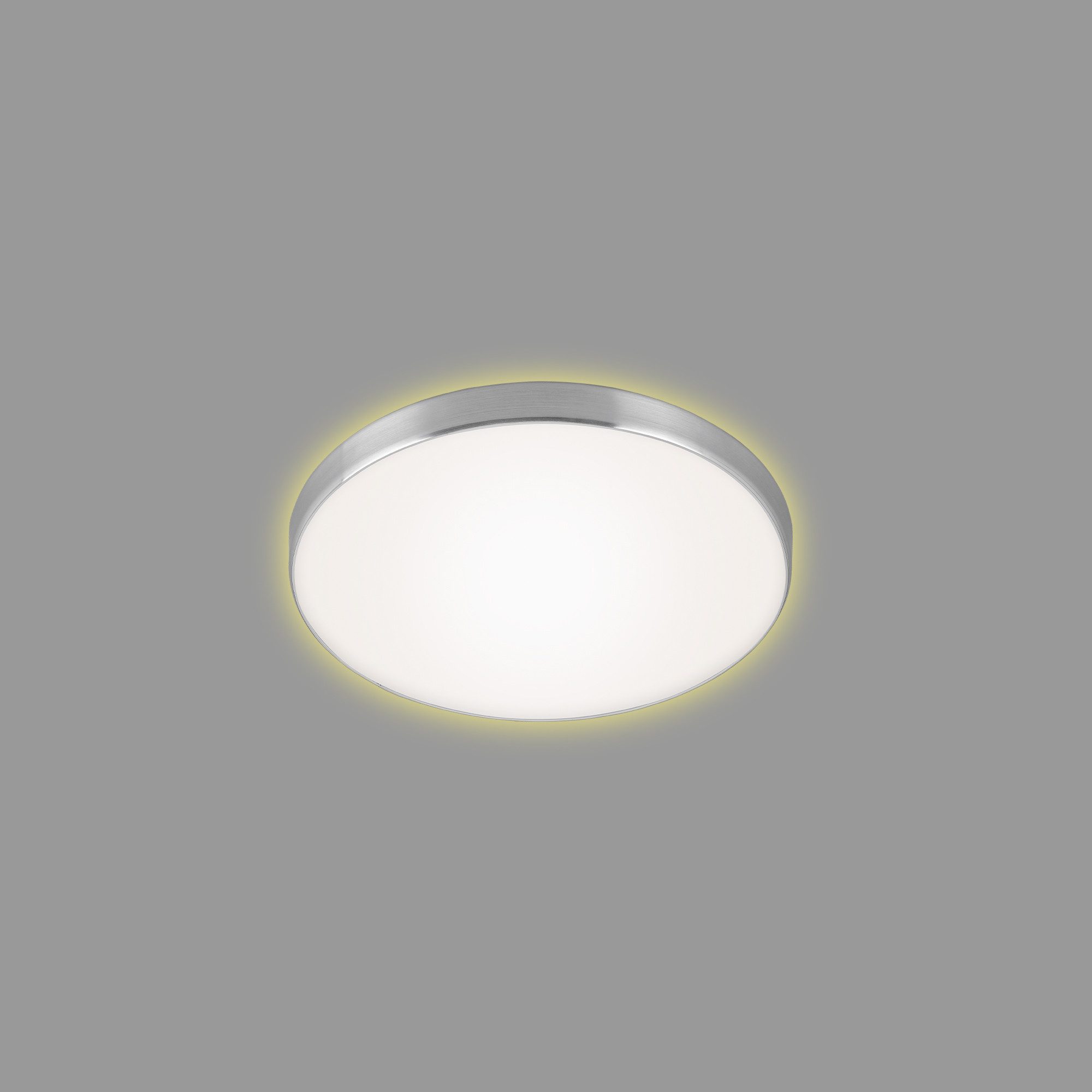 Briloner Leuchten Deckenleuchte LED Deckenlampe Stoffschirm Deckenleuchte Hintergrundbeleuchtung, LED fest integriert, 3000K, IP20, weiß-schwarz, Wohnzimmer, Schlafzimmer, 35,5cm