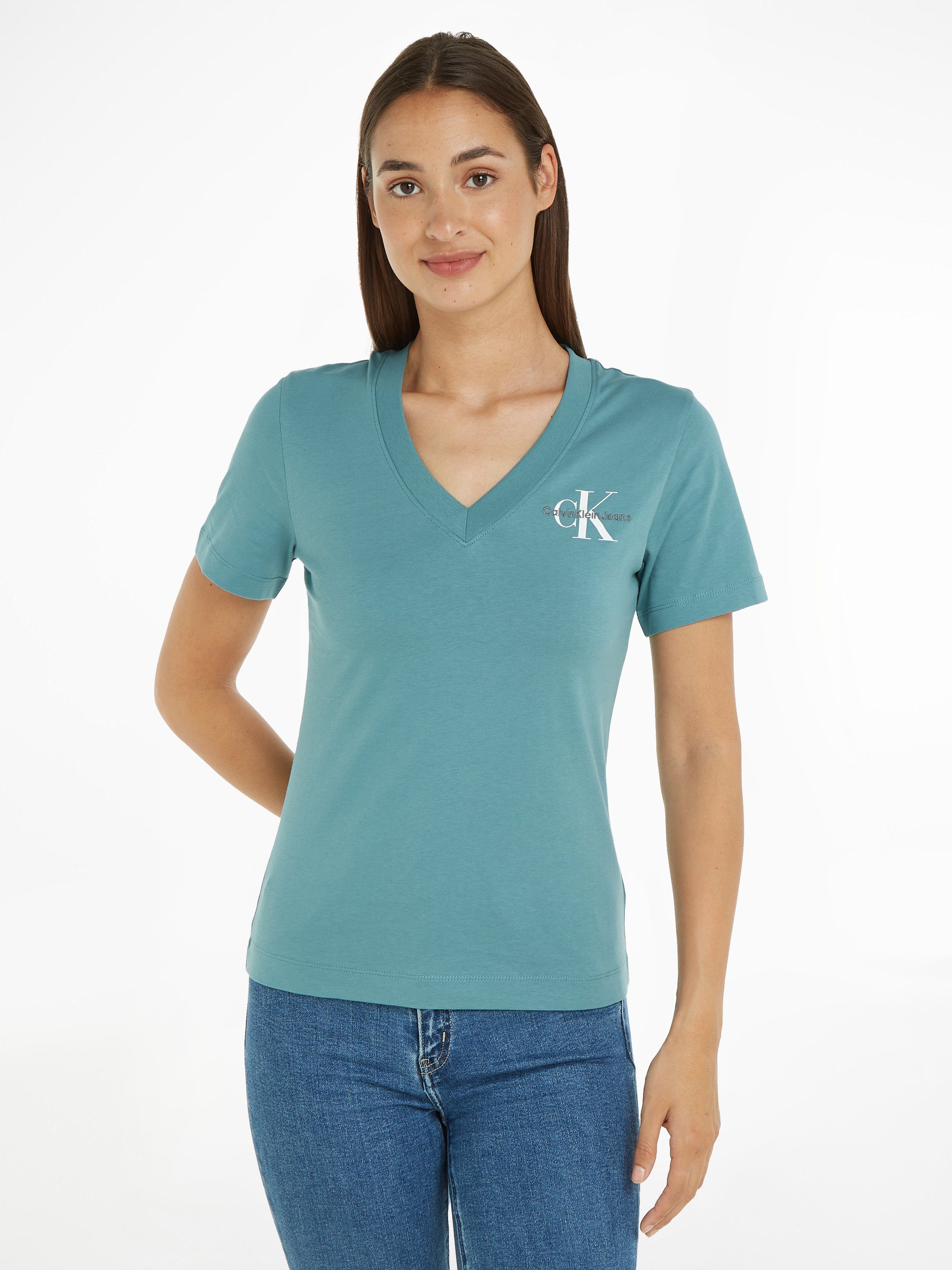 Calvin Klein Jeans V-Shirt MONOLOGO SLIM V-NECK TEE mit Logodruck