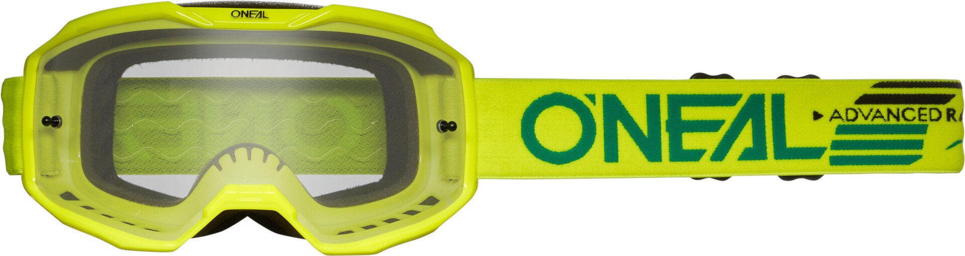 O’NEAL Motorradbrille B-10 Solid Clear Motocross Brille, Mit Band,Kratzfest,Verspiegelt