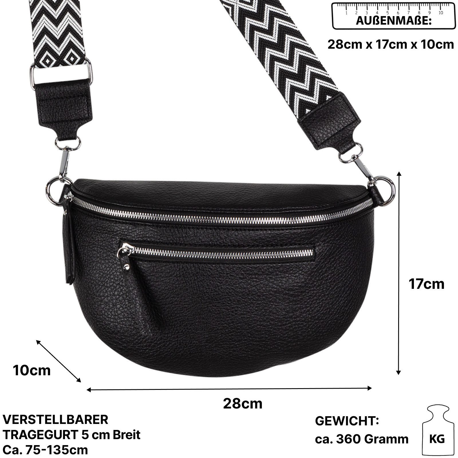 EAAKIE Gürteltasche Bauchtasche Umhängetasche Crossbody-Bag Kunstleder Ital günstig online kaufen