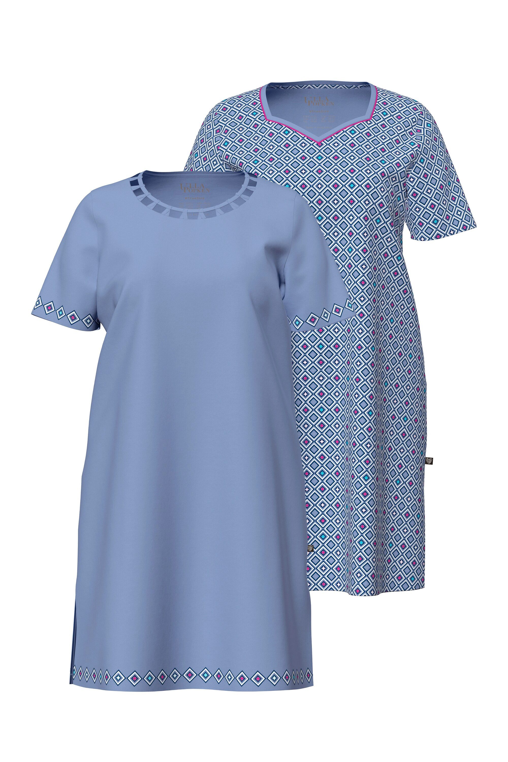 Bigshirt Bigshirts 2er-Pack Muster Rundhals Halbarm