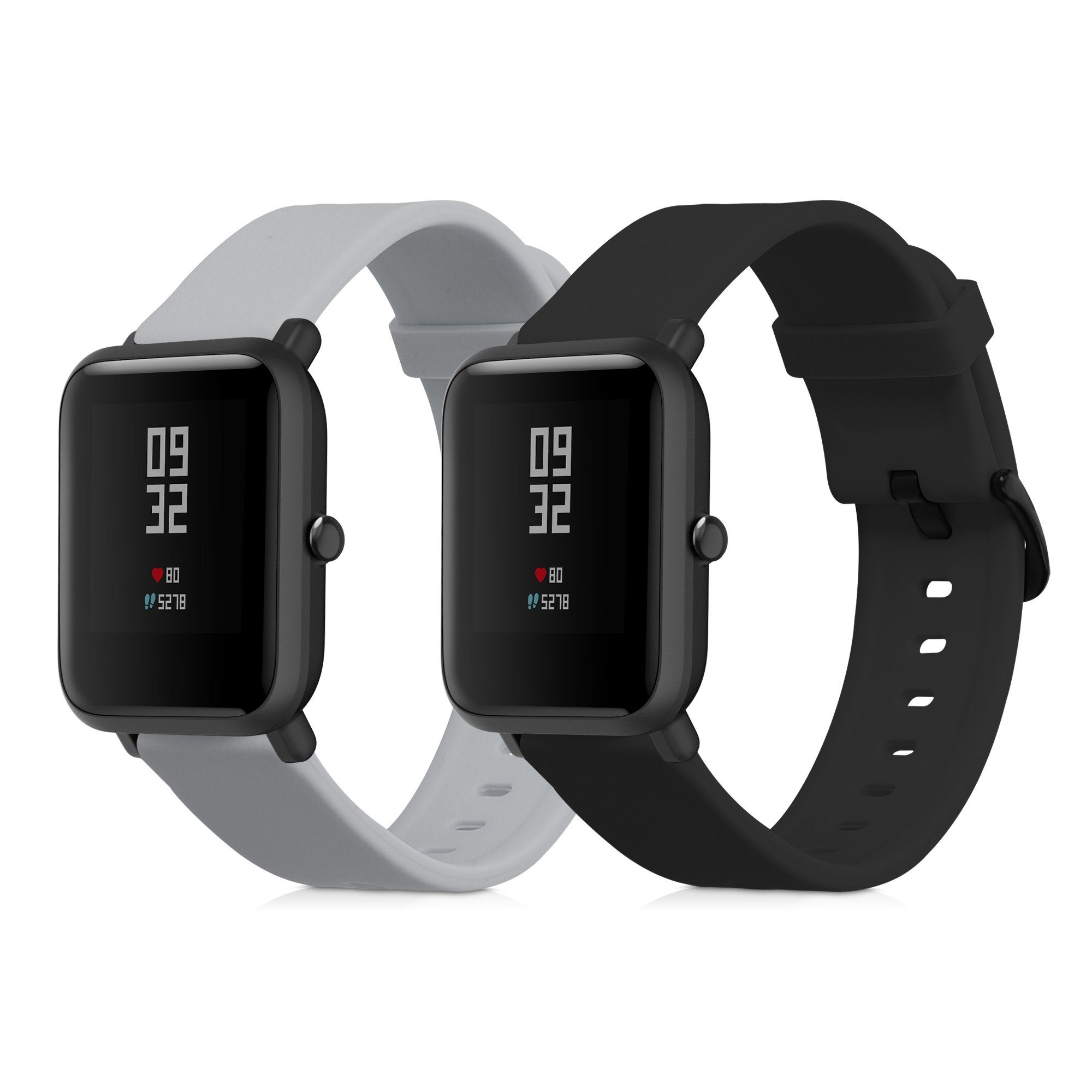 kwmobile 2x Uhrenarmband für Huami Amazfit Bip S / Bip S Lite Armband Smartwatch, 2-tlg., Fitnesstracker Band Set aus TPU Silikon - Ersatzarmband Smartwatch