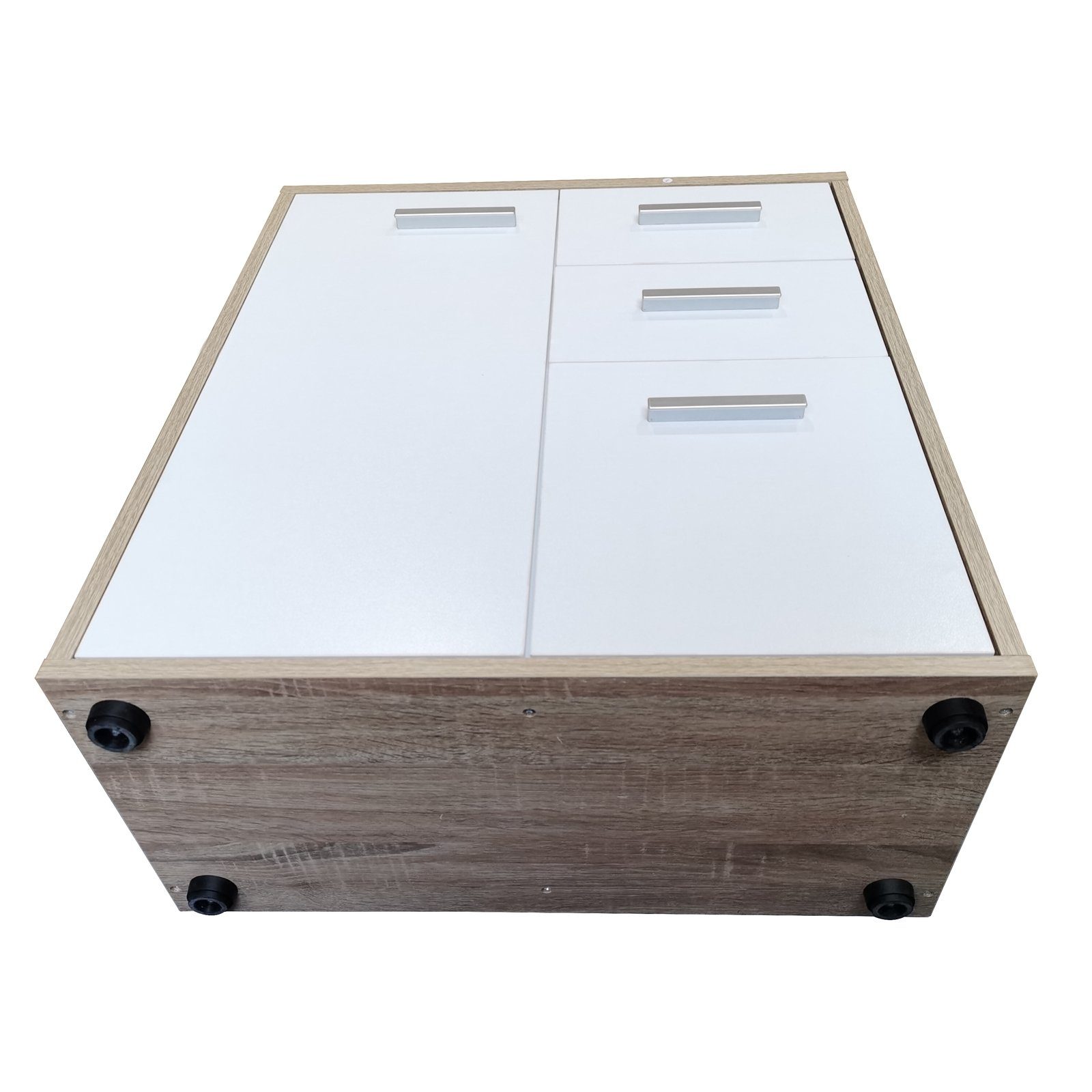 Sideboard Sonoma Kommode Nina Schrank zwei mit 1 St), Anrichte Schubladen (Stück, HTI-Line Kommode Weiß