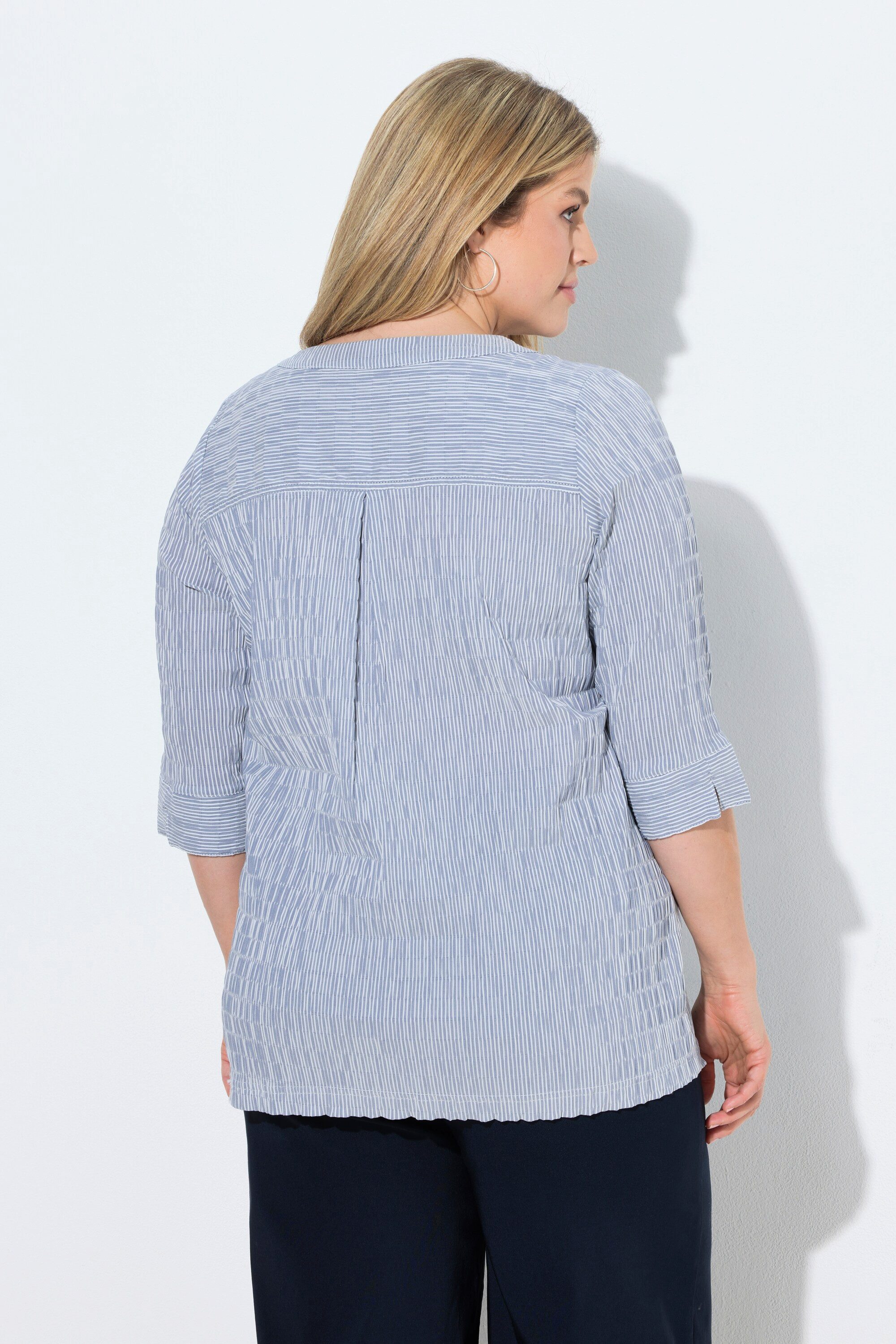 Ulla Popken Tunika Bubble-Tunika Herzausschnitt Biesen 3/4-Arm – Bild 3 von 4