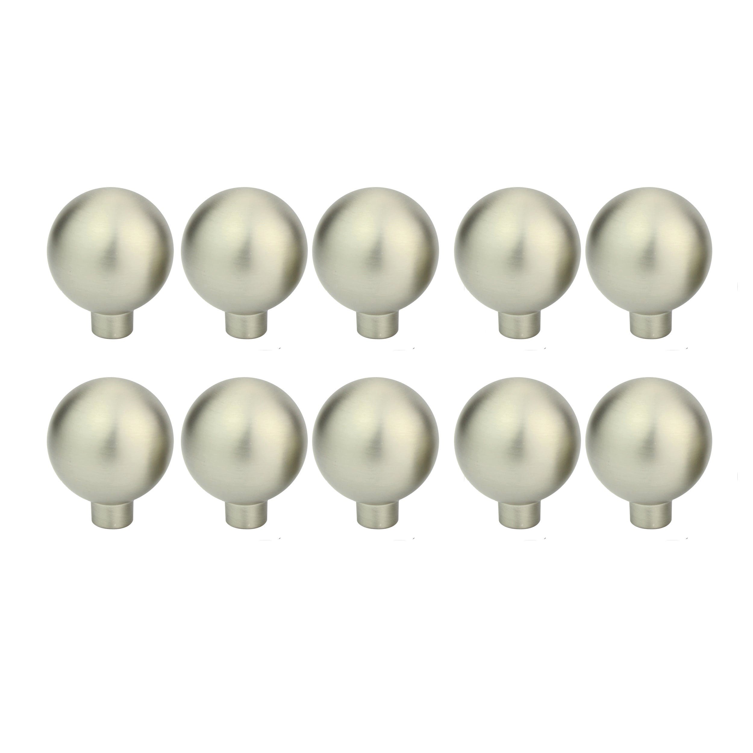 Natural Goods Berlin Möbelgriff BALL (10-St), Möbelknopf, Schrankgriff, Knauf für Schublade und Tür, Edelstahl-Optik