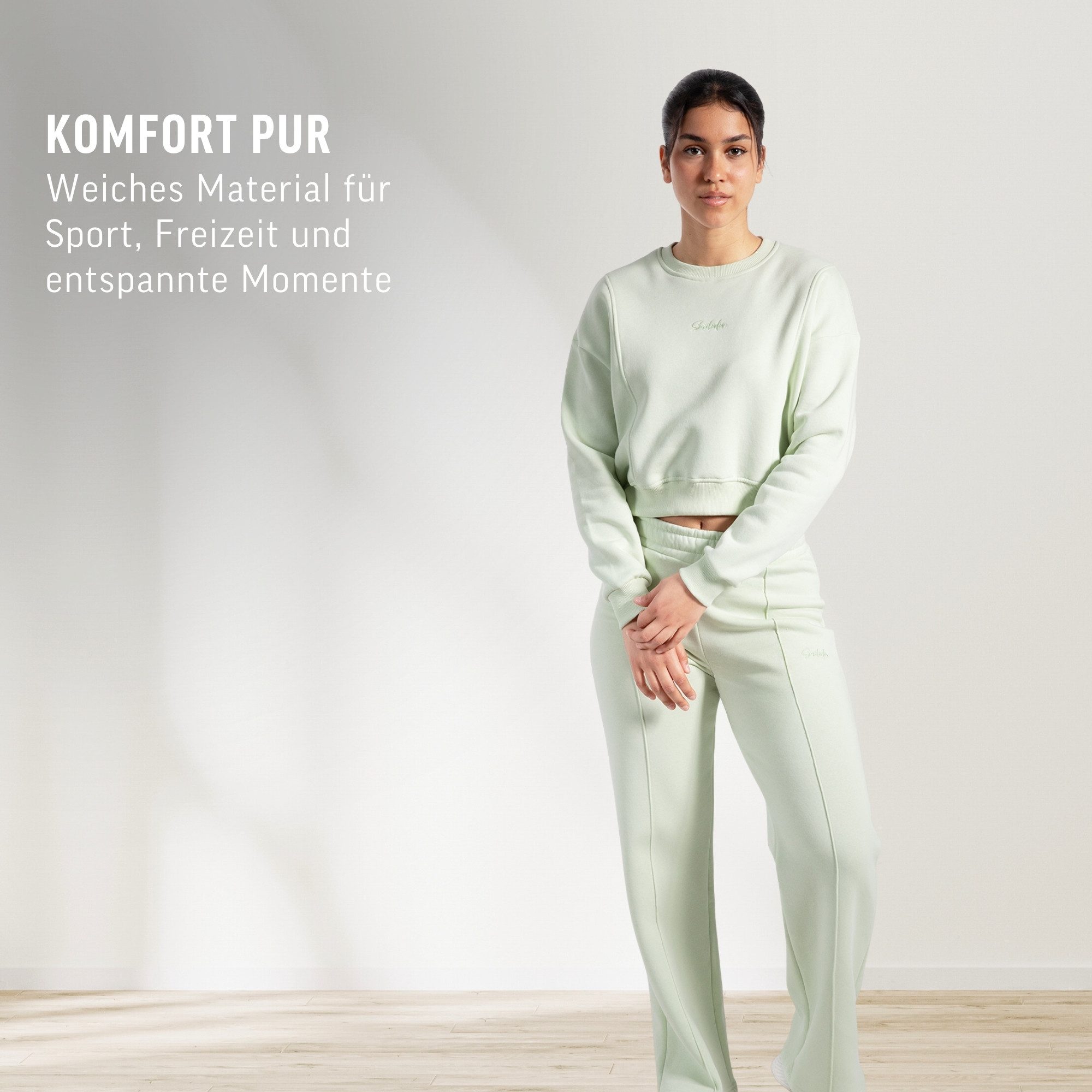 Smilodox Jogginghose Milea, Weit geschnittene Lounge-Hose, elastischer Bund & Ziernähte Bequeme Damenhose, Sweatpants, Alltag Sport, sportlichen moderner Look