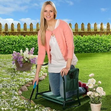 aktivshop Gartenbank Knie- & Gartenbank 2in1 (Kniekissen, faltbar), rückenschonende Gartenarbeit