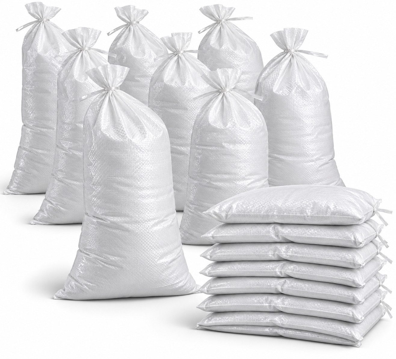 repairr Sandsack 10x Sandsäcke je 40x60 cm mit Schnürband zum Schutz bei Hochwasser, Robustes Gewebematerial