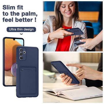 CoolGadget Handyhülle Blau als 2in1 Schutz Cover Set für das Samsung Galaxy A54 5G 6,4 Zoll, 2x Glas Display Schutz Folie + 1x TPU Case Hülle für Galaxy A54 5G