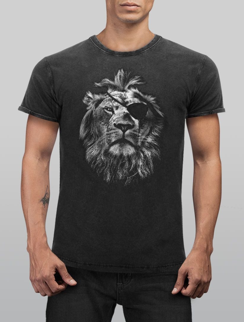 Neverless Print-Shirt Cooles Angesagtes Herren T-Shirt Vintage Shirt Löwe L günstig online kaufen