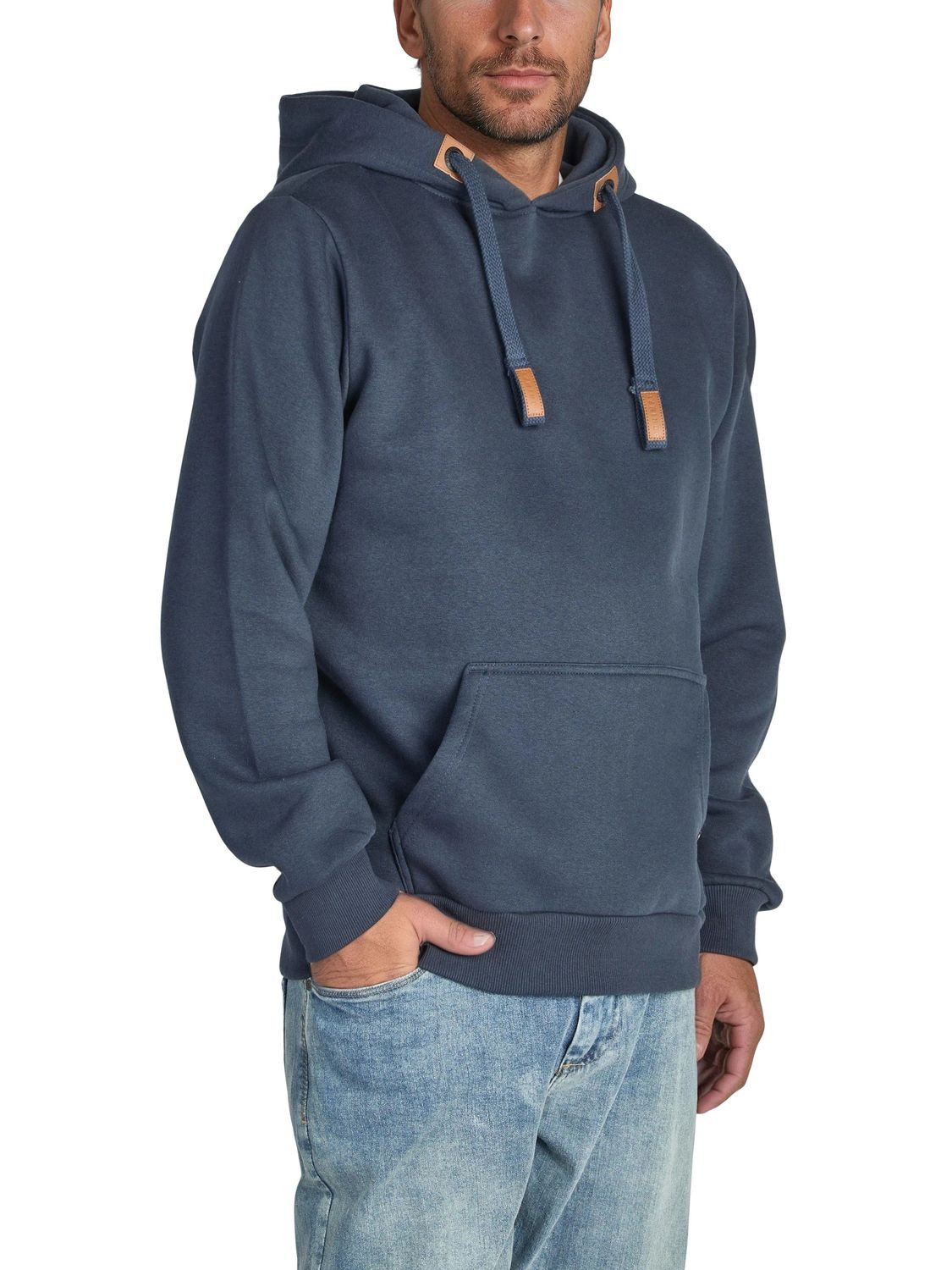 DENIMFY Kapuzenpullover Herren Hoodie DFIvo Regular Fit Longsleeve Sweatshirt mit Kängurutasche