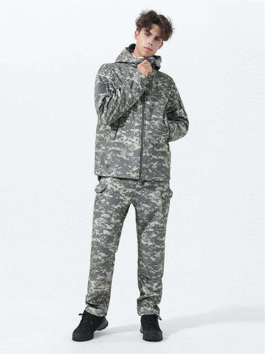 YOUTHUP Freizeitanzug, Herren winddichter, warmer Camouflage-Outdooranzug