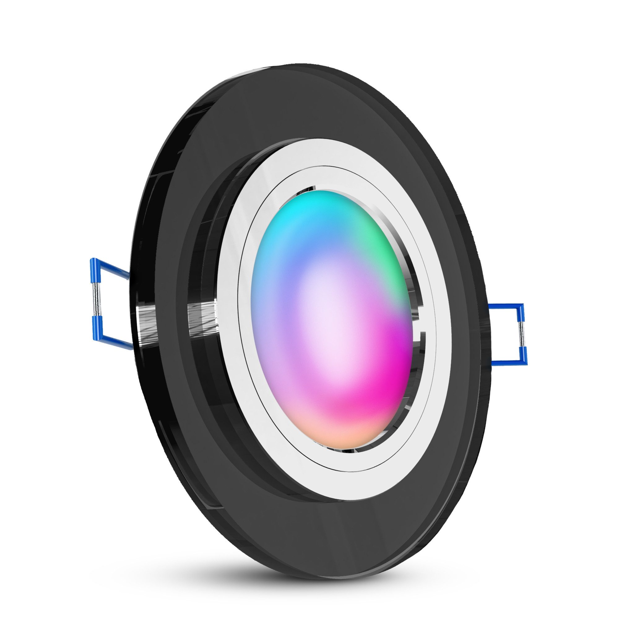 SSC-LUXon LED Einbaustrahler Einbauleuchte ALINA flach schwarz mit Smart WLAN RGB LED 4W Deckenspot, RGB & Weißtöne