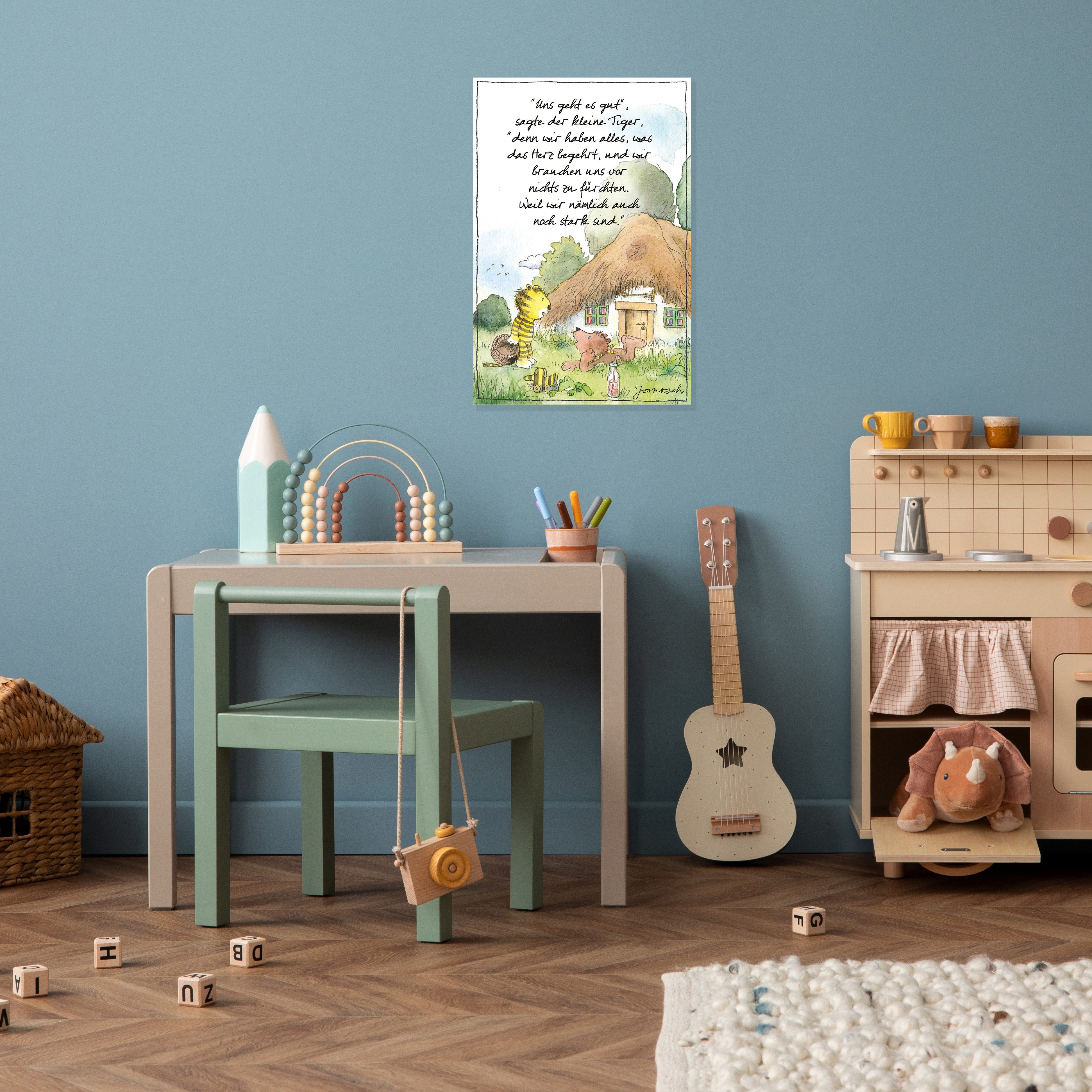 LuckyLinde Wanddekoobjekt Der kleine Bär und der kleine Tiger vor ihrem Hau günstig online kaufen