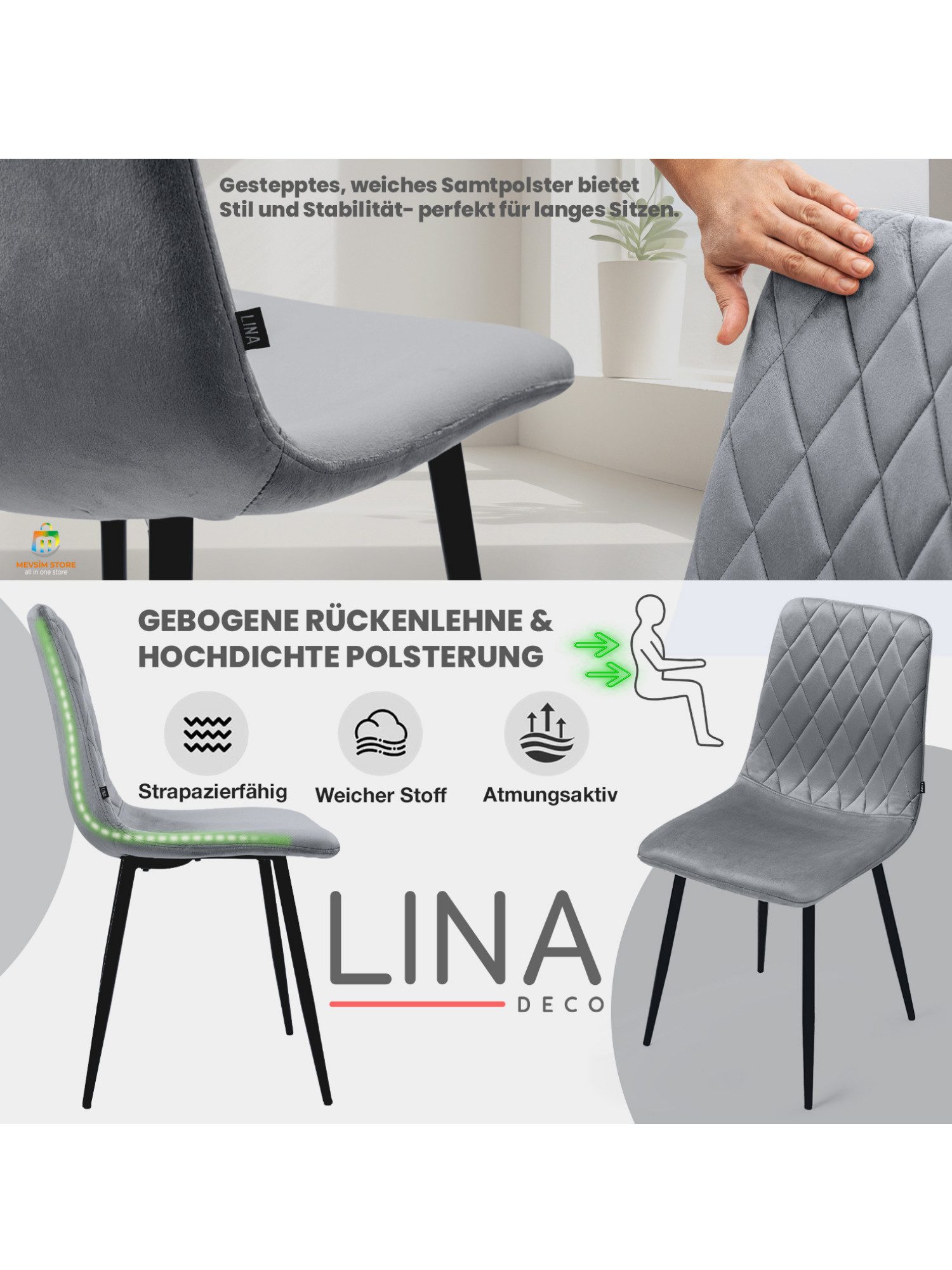 Lina® Esszimmerstuhl Elisia 2er, 4er, 6er günstig online kaufen