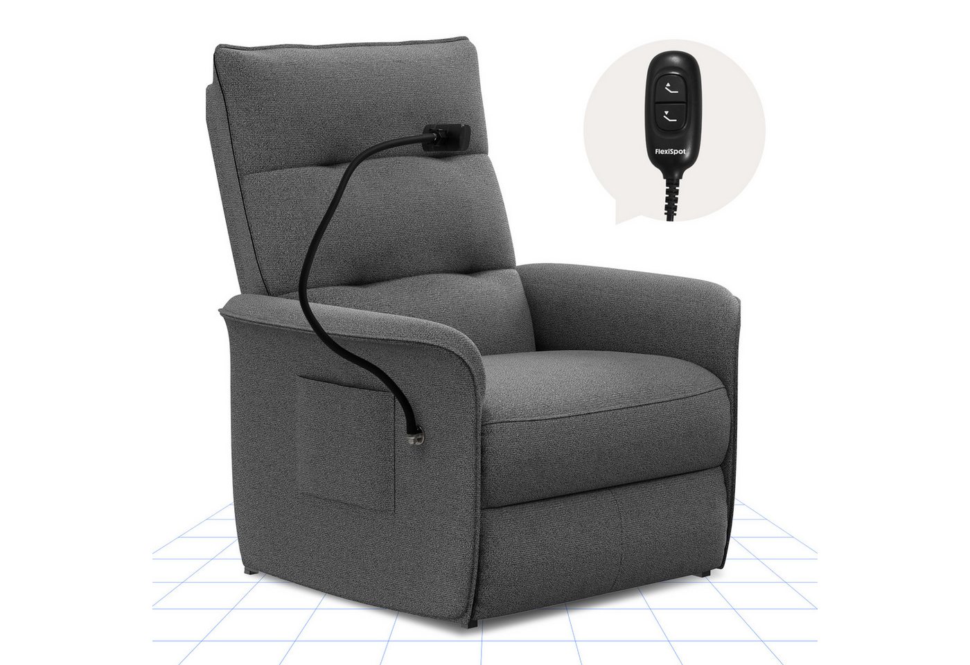 FLEXISPOT Sessel Elektrischer Relaxsessel – Ergonomischer Liegesessel mit Relaxfunktion (leicht zu montieren, kompakt verpackt & einfach zu transportieren), Fernsehsessel, ergonomisch, bis 200 kg belastbar, 105°-155°