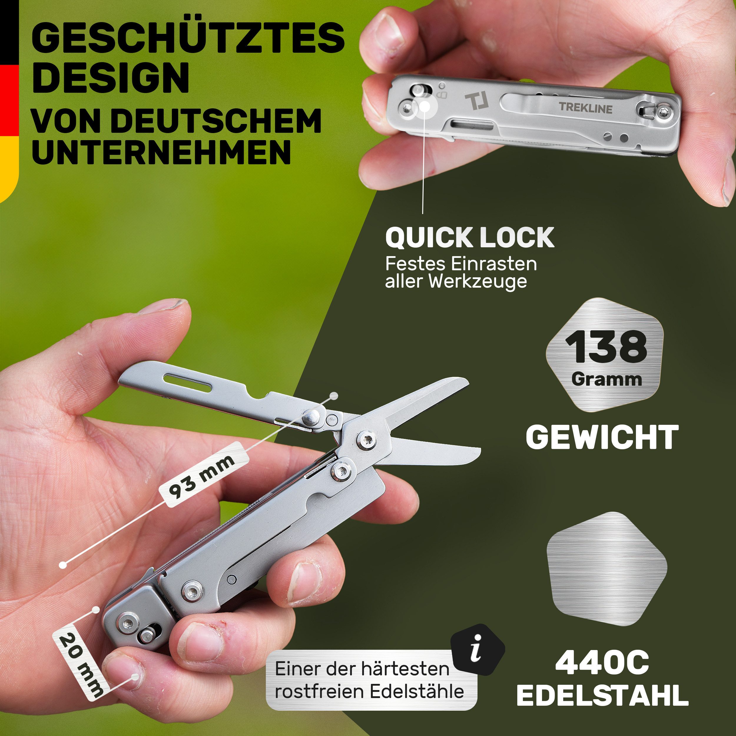 Trekline Multitool - Camping Werkzeug Multifunktionswerkzeug Multifunktionsmesser